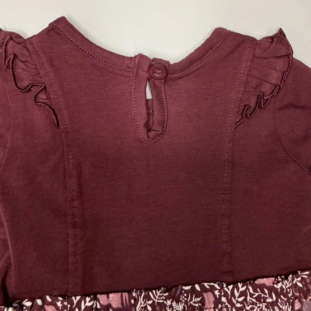 Ruffle Butts‎ Girls Dress 6-12 months deer antler earth woodland burgundy cotton